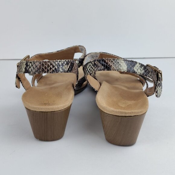 Vionic Womens 8 Glenda Strappy Wedge Sandals In Snakeskin Print - Picture 4 of 8